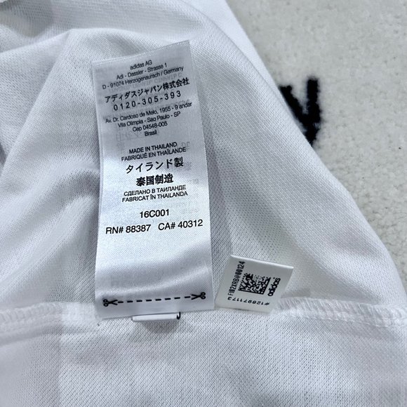Y-3 Yohji Yamamoto Rubberized Embossed Logo White Polo Shirt - Picture 7 of 7